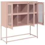 vidaXL Komoda ružová 100,5x39x107 cm oceľ valcovaná za studena – Obrázok 6