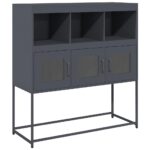vidaXL Komoda antracitová 100,5x39x107 cm oceľ valcovaná za studena – Obrázok 2