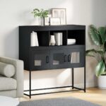 vidaXL Komoda antracitová 100,5x39x107 cm oceľ valcovaná za studena – Obrázok 3
