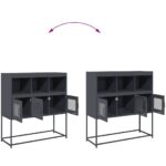 vidaXL Komoda antracitová 100,5x39x107 cm oceľ valcovaná za studena – Obrázok 10
