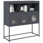 vidaXL Komoda antracitová 100,5x39x107 cm oceľ valcovaná za studena