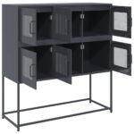 vidaXL Komoda antracitová 100,5x39x107 cm oceľ valcovaná za studena – Obrázok 6