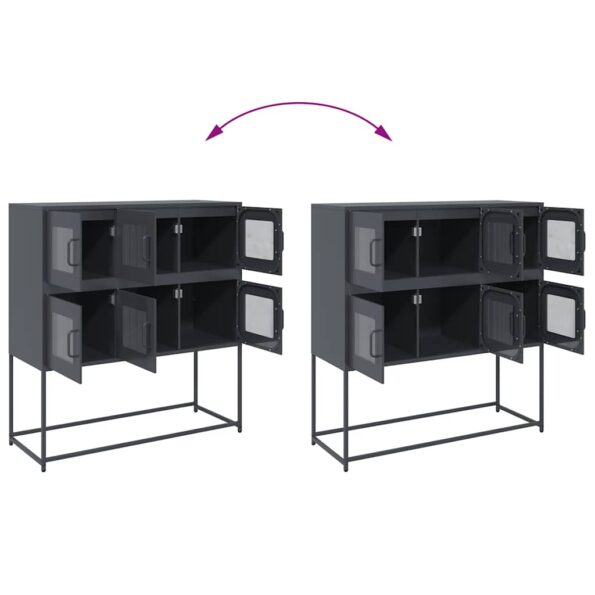 vidaXL Komoda antracitová 100,5x39x107 cm oceľ valcovaná za studena – Obrázok 10