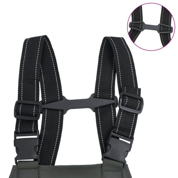 VidaXL Prsné topánky s čižmami tmavozelené, veľkosť 43 – Obrázok 5