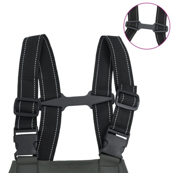 VidaXL Prsné topánky s čižmami tmavozelené, veľkosť 45 – Obrázok 5