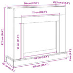 vidaXL Obloženie krbu dymový dub 100x30x87,5 cm kompozitné drevo – Obrázok 9