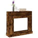 vidaXL Obloženie krbu dymový dub 100x30x87,5 cm kompozitné drevo