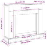 vidaXL Obloženie krbu sivá sonoma 100x30x87,5 cm kompozitné drevo – Obrázok 9