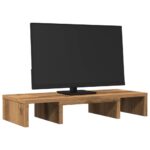 vidaXL Stojan na monitor dub artisian 60x24x10,5 cm kompozitné drevo – Obrázok 3