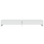 vidaXL Stojan na monitor a zásuvky biely 100x27x15 cm masívna borovica – Obrázok 4