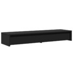 vidaXL Stojan na monitor a zásuvky čierny 100x27x15cm masívna borovica – Obrázok 7
