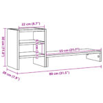 vidaXL Stojan na monitor s organizérom dub sonoma kompozitné drevo – Obrázok 9