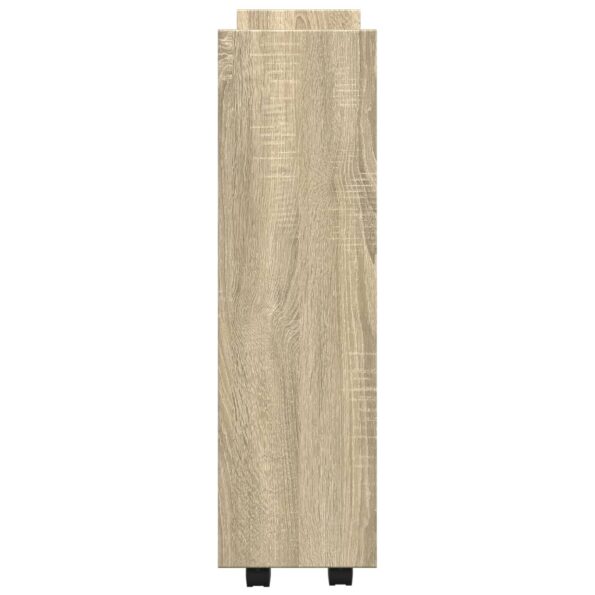 vidaXL Úzky úložný vozík 3 poschodia dub sonoma kompozitné drevo – Obrázok 5