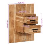 vidaXL Nočný stolík 60x32x80 cm, akáciový masív – Obrázok 11