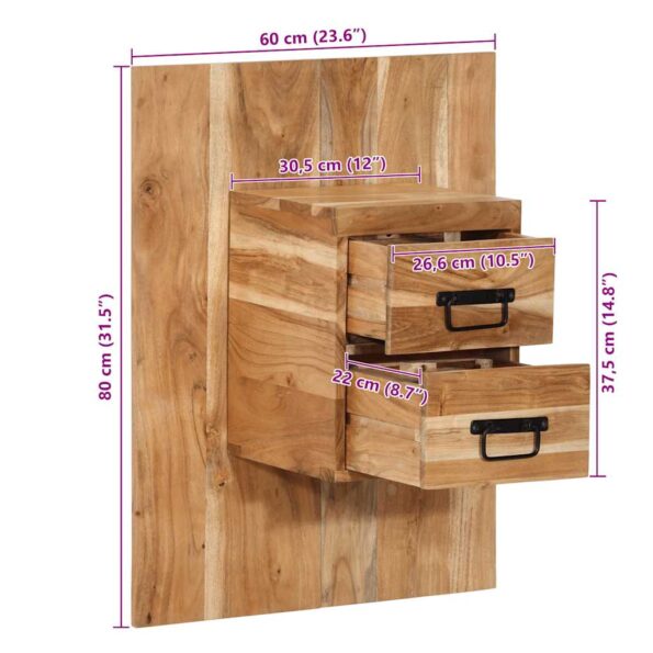vidaXL Nočný stolík 60x32x80 cm, akáciový masív – Obrázok 11