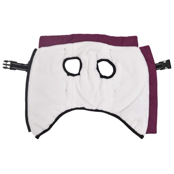 vidaXL Psí kabát s postrojom vodeodolná reflexná fialové XL – Obrázok 3