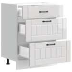 vidaXL Kuchynská spodná skrinka Lucca, lesklá biela, kompozitné drevo – Obrázok 5