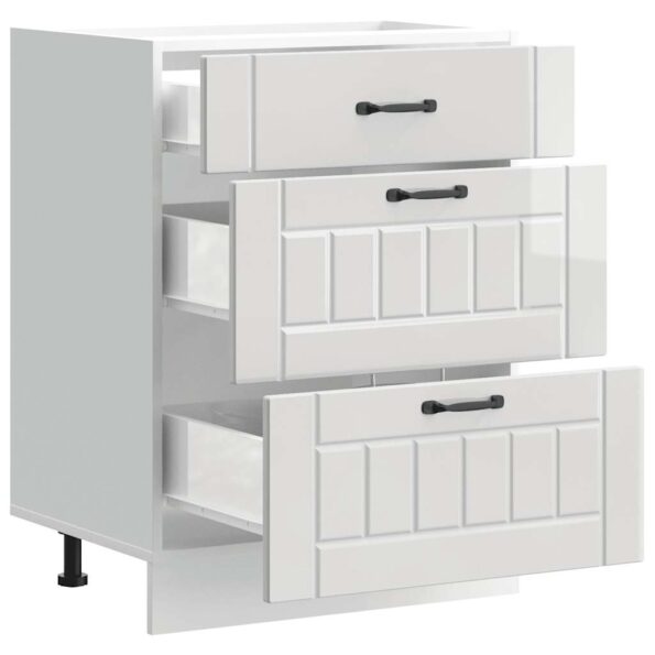 vidaXL Kuchynská spodná skrinka Lucca, lesklá biela, kompozitné drevo – Obrázok 5