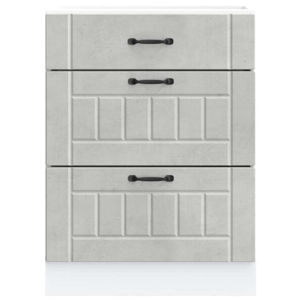 vidaXL Kuchynská spodná skrinka Lucca, betónovo sivé, kompozitné drevo – Obrázok 4