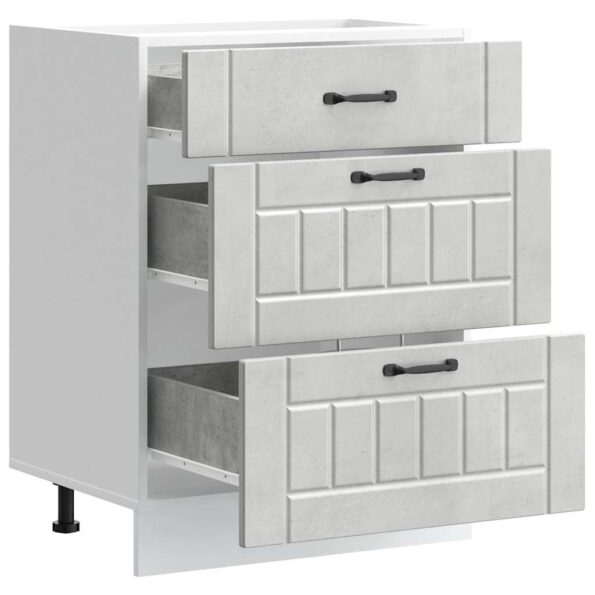 vidaXL Kuchynská spodná skrinka Lucca, betónovo sivé, kompozitné drevo – Obrázok 5