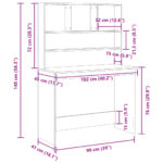 vidaXL Stolík s policami dub artisan 102x45x148 cm kompozitné drevo – Obrázok 9