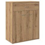 vidaXL Komoda dub artisan 60x30x75 cm kompozitné drevo – Obrázok 2