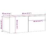 vidaXL Nástenná TV skrinka staré drevo 80x30x30 cm kompozitné drevo – Obrázok 10