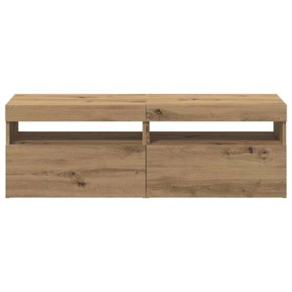 vidaXL TV skrinky s LED svetlami 2 ks dub artisan kompozitné drevo – Obrázok 8