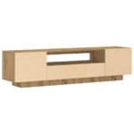 vidaXL TV skrinka s LED dub artisan 160x35x40 cm kompozitné drevo – Obrázok 9