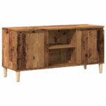 vidaXL TV skrinka lesklá staré drevo 102x35x50 cm spracované drevo – Obrázok 2