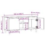 vidaXL TV skrinka lesklá staré drevo 102x35x50 cm spracované drevo – Obrázok 10