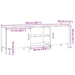 vidaXL TV skrinka staré drevo 150x30x50 cm kompozitné drevo – Obrázok 11