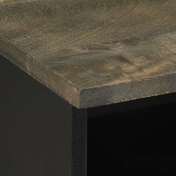 vidaXL Nočné stolíky 2 ks, čierne 40x33x46 cm, mangový masív – Obrázok 7