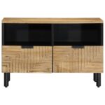 VidaXL TV skrinka Hnedá 70x33x46 cm Masívne drevo Mango – Obrázok 2