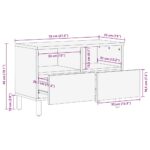 VidaXL TV skrinka Hnedá 70x33x46 cm Masívne drevo Mango – Obrázok 11