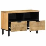 VidaXL TV skrinka Hnedá 70x33x46 cm Masívne drevo Mango – Obrázok 3