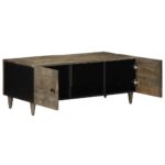 vidaXL konferenčný stolík svetlosivá z masívneho dreva mango – Obrázok 3