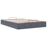 vidaXL Osmanský rám postele bez matraca Tmavosivá 140x190 cm Zamat – Obrázok 4