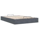 vidaXL Osmanský rám postele bez matraca Tmavosivá 140x190 cm Zamat – Obrázok 7