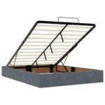 vidaXL Osmanský rám postele bez matraca Tmavosivá 140x190 cm Zamat – Obrázok 8