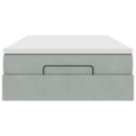 vidaXL Osmanský rám postele s matracom svetlosivá 120x200 cm zamat – Obrázok 7