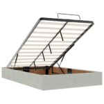 vidaXL Osmanský rám postele s matracom svetlosivá 120x200 cm zamat – Obrázok 11