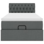 vidaXL Osmanský rám postele s matracom tmavosivá 90x200 cm látka – Obrázok 5