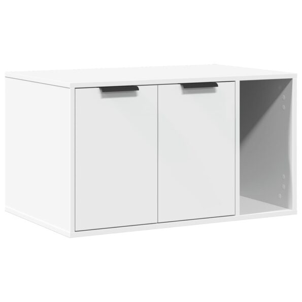 vidaXL Uzavretý box na stelivo, biely 80x50x45 cm, kompozitné drevo – Obrázok 2