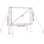 Projekčné plátno vidaXL so stojanmi 84 palcov 4:3 – Obrázok 8