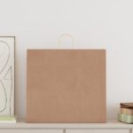 vidaXL Papierové tašky 250 ks s rúčkami, hnedá, 54x15x49 cm – Obrázok 2