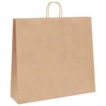 vidaXL Papierové tašky 250 ks s rúčkami, hnedá, 54x15x49 cm – Obrázok 4
