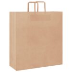 vidaXL Papierové tašky 250 ks s rúčkami, hnedá, 45x17x48 cm – Obrázok 3