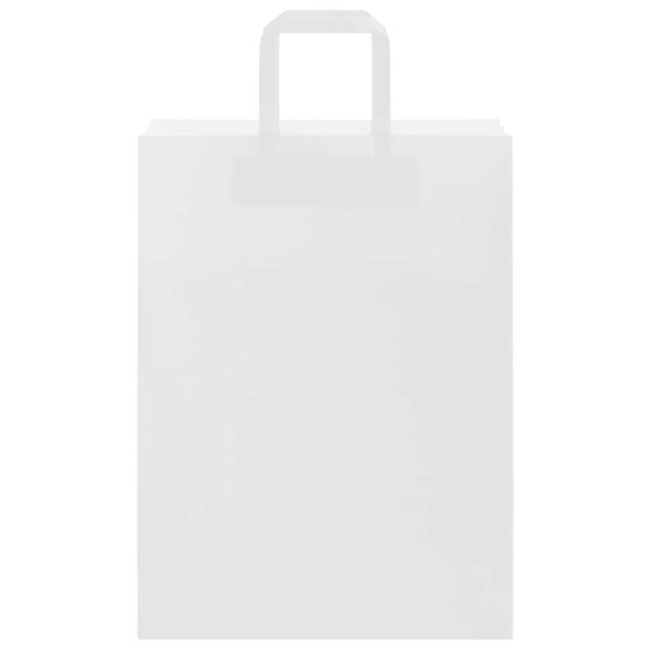 vidaXL Papierové tašky 50 ks s rúčkami, biele, 26x12x35 cm – Obrázok 5