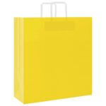 vidaXL Papierové tašky 250 ks s rúčkami, žlté, 45x17x48 cm – Obrázok 3